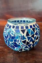 Turks Glazen Mozaïek Kandelaartje – Blauw, Ophalen of Verzenden, Blauw, Overige materialen, Minder dan 25 cm