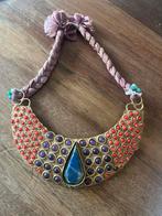 Vintage Stijlvolle Ketting met Edelstenen, Sieraden, Tassen en Uiterlijk, Kettingen, Overige materialen, Gebruikt, Overige kleuren