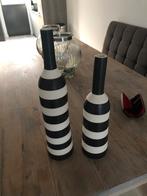 2 mooie siervazen / flessen, Overige kleuren, Ophalen of Verzenden, Minder dan 50 cm, Glas