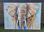 Schilderij olifant 90x120, Huis en Inrichting, Woonaccessoires | Schilderijen, Tekeningen en Foto's, Ophalen, Zo goed als nieuw