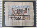 Egyptische voorstelling man, vrouw, en os op Papyrus, Ophalen of Verzenden, Zo goed als nieuw
