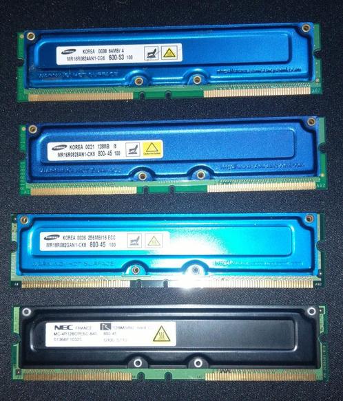 4x RDRAM RIMM Samsung Nec, Computers en Software, RAM geheugen, Gebruikt, Desktop, Overige soorten, Ophalen of Verzenden