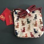 Leuke mini schoudertas met katten - NIEUW, Ophalen of Verzenden, Nieuw, Beige