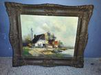 P.J. Romijn olieverf schilderij | Nederlands landschap 40x50, Antiek en Kunst, Ophalen