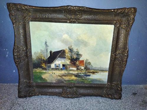 P.J. Romijn olieverf schilderij | Nederlands landschap 40x50, Antiek en Kunst, Kunst | Schilderijen | Klassiek, Ophalen
