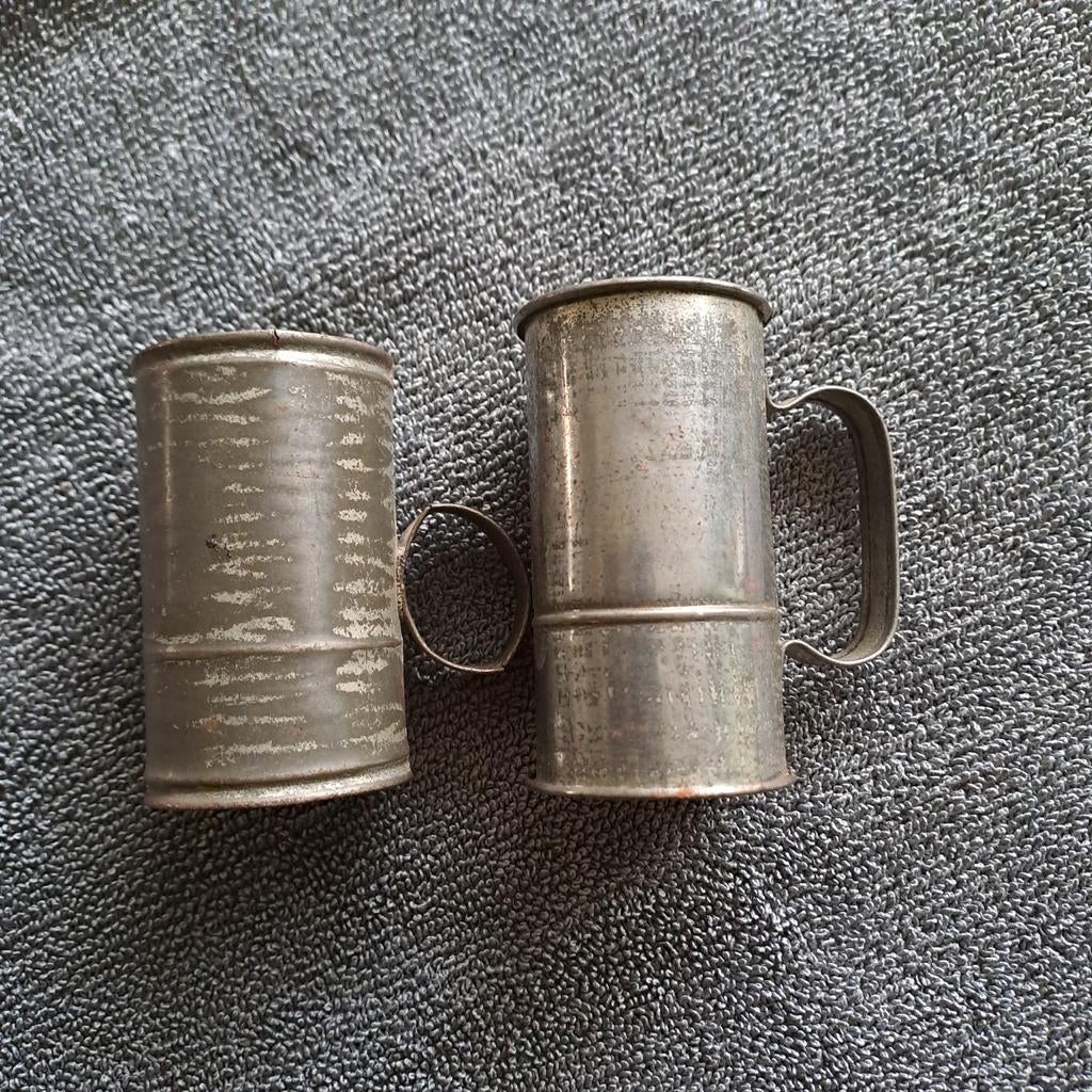 Antieke Brocante Koffie schepjes  - Set van 2, Antiek en Kunst, Antiek | Goud en Zilver, Ophalen of Verzenden