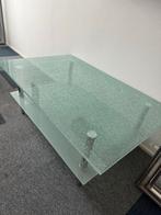 Glazen Salontafel met Metalen Poten, Ophalen, Gebruikt, 50 tot 100 cm, 100 tot 150 cm
