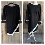 Zwarte jurk met witte details | Maat M, Maat 38/40 (M), Ophalen of Verzenden, Zwart