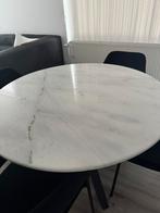 Echt wit marmeren tafel rond doorsnee 130 cm, Ophalen of Verzenden, Zo goed als nieuw, Rond, 100 tot 150 cm