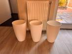 3 Elho Brussels Diamond High Witte Bloempotten, Ophalen, Kunststof, Minder dan 60 cm, Rond