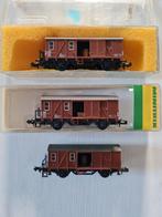 3 Nette Minitrix DB begeleidingswagons 3500