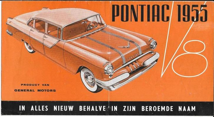 Pontiac 1955 vouwfolder folder (PO55), Boeken, Auto's | Folders en Tijdschriften, Gelezen, Overige merken, Verzenden