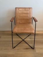 4x lederen eetkamerstoelen, Ophalen, Gebruikt, Bruin, Leer