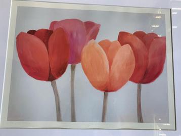 Britta Hansen zeefdruk  gesigneerd Tulips 2 stuks beschikbaar voor biedingen