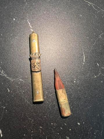 Antieke potloodhouder met potlood geelkoper brugge belgie beschikbaar voor biedingen