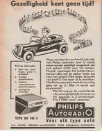 Retro reclame 1954 Philips auto radio NX 491V, Verzamelen, Retro, Verzenden, Overige typen