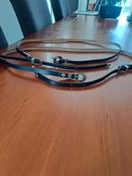 2 riempjes 110 cm donkerblauw leer, Kleding | Dames, Riemen en Ceinturen, Minder dan 3 cm, Overige kleuren, 100 cm of meer, Echt leder