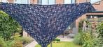 Gehaakte omslagdoek sjaal donkerblauw, Ophalen of Verzenden, Nieuw, Maat 46/48 (XL) of groter, Sjaal