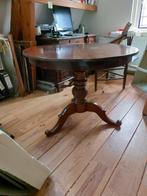 Ovale houten vintage antieke tafel met gedraaide poot, Ophalen