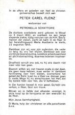 Flenz Peter 1882 Wesel 1965 Venlo, Ophalen of Verzenden, Bidprentje