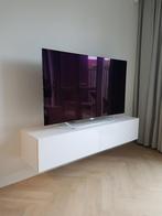 Compleet Hoogglans wit zwevend tv-meubel Slide 150 MONTAGE, Nieuw, Minder dan 100 cm, 25 tot 50 cm, 100 tot 150 cm