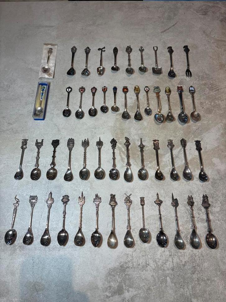 Vintage verzilverde Souvenir Lepeltjes Collectie, Antiek en Kunst, Antiek | Bestek, Ophalen of Verzenden