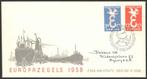 Nederland FDC E35 Met Adres, Europazegels 1958, Postzegels en Munten, Postzegels | Eerstedagenveloppen, Ophalen of Verzenden, Beschreven