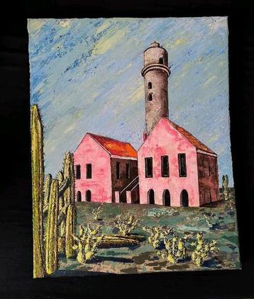Acryl schilderij Curaçao - Lighthouse (big). Korsou beschikbaar voor biedingen