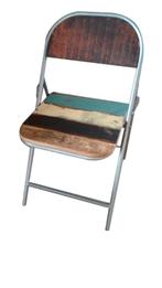 2 stuks Scrapwood Klapstoel 40x40x90cm, Twee, Bruin, Nieuw, Ophalen of Verzenden