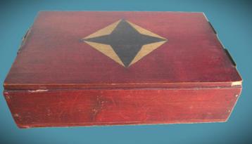 Scheerdoos~Ster Doos~Antieke Houten doosje~Sieradendoos~Juwe beschikbaar voor biedingen