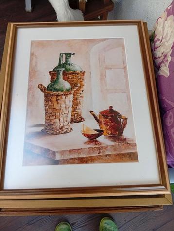 Stilleven Schilderij met Potten en Theepot beschikbaar voor biedingen