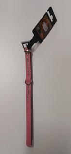 NIEUW ARTIKEL! Halsband leer met strass roze, 14 mmx40 cm, Dieren en Toebehoren, Ophalen, Nieuw