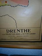 Oude schoolkaart Drenthe - Gilles van Hees, Antiek en Kunst, Ophalen of Verzenden, Aardrijkskunde