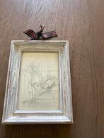 Vintage lijst met tekening, Antiek en Kunst, Kunst | Tekeningen en Foto's, Ophalen of Verzenden