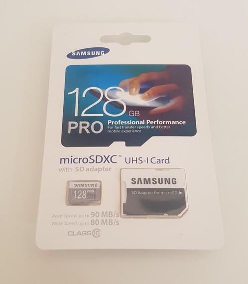 NIEUWE Samsung PRO Micro SD kaart 128 GB - MicroSD 128GB, Audio, Tv en Foto, Fotografie | Geheugenkaarten, Nieuw, SD, 128 GB, Smartphone