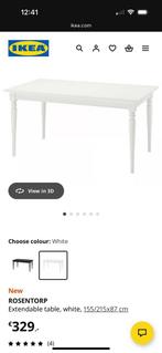 Ikea Rosentorp Extendable Table, Huis en Inrichting, Tafels | Eettafels, Ophalen, Rechthoekig, 200 cm of meer, 50 tot 100 cm