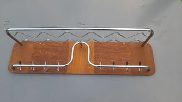 Jaren 50 60 kapstok chroom buisframe eikenhout gispen stijl beschikbaar voor biedingen