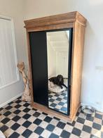 Kast Teak hout massief garderobe met stalen schuifdeuren, Ophalen, 100 tot 150 cm, 200 cm of meer, Zo goed als nieuw