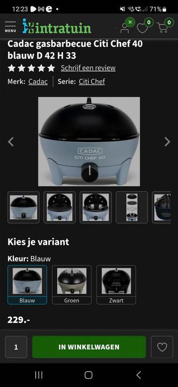 Cadac Citi Chef 40 Gasbarbecue - Blauw beschikbaar voor biedingen