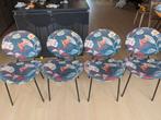 In prijs verlaagd: 4 Design Stoelen met Tropische Print, Huis en Inrichting, Stoelen, Ophalen of Verzenden, Gebruikt, Zwart, Vier