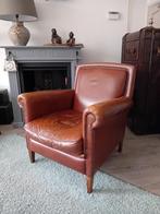 Mooi doorleefde leren fauteuil, Huis en Inrichting, Fauteuils, Ophalen, Gebruikt, Klassiek, 75 tot 100 cm