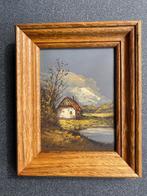 Schilderij met landschap op doek, Minder dan 50 cm, Ophalen of Verzenden, Zo goed als nieuw, Schilderij