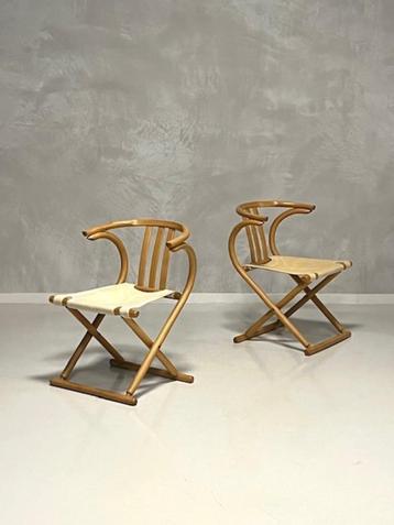 Jaren 70 klapstoelen 2x vintage stoelen canvas prijs p/stuk beschikbaar voor biedingen
