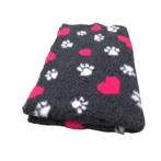 NIEUW vetbed grijs roze hartjes voet 75x50/100x75/150x100, Dieren en Toebehoren, Ophalen of Verzenden, Nieuw