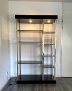 Belgo Chrom jaren 70, vitrinekast, Huis en Inrichting, Ophalen, Met plank(en), Gebruikt, 100 tot 150 cm