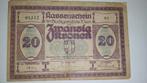 Oude bankbilet Austria 20 Kronen 1918., Ophalen of Verzenden