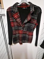 ENJOY ZWART/ROOD GERUIT JASJE ACHTER ZWART GEBREID MAAT M, Kleding | Dames, Jasjes, Kostuums en Pakken, Maat 38/40 (M), Zwart
