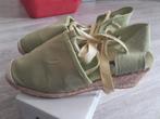 Y2k groene sleehak espadrilles maat 39, Ophalen of Verzenden, Zo goed als nieuw, Espadrilles of Moccasins, Groen
