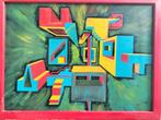 modern schilderij, Abstract Perspectief (84x64 cm), Ophalen of Verzenden
