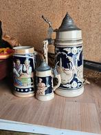 3 aardewerk bierpullen duitse stijl., Antiek en Kunst, Ophalen of Verzenden